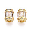 Brass Micro Pave Cubic Zirconia Beads KK-P237-02G-1