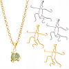 4Pcs 2 Colors Brass Pendants Cabochon Settings FIND-SC0017-24B-1