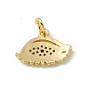 Brass Micro Pave Cubic Zirconia Charms ZIRC-F132-26G-2