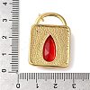 Lock Rack Plating Brass Pendants KK-U022-09G-01-3