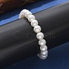 Shell Pearl Beaded Slider Bracelet with Brass Snake Chain BJEW-B066-01B-02-5