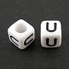 Letter Acrylic European Large Hole Beads X-OPDL-R050-10mm-U-1