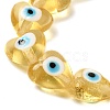 Heart Evil Eye Lampwork Bead Strands LAMP-R119-06-3