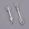 Tibetan Style Alloy Arrow Links connectors X-TIBE-3497-AS-LF-2