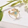 Synthetic Turquoise Finger Rings RJEW-I110-02G-01-3