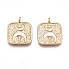 Brass Micro Pave Clear Cubic Zirconia Pendants KK-N232-250-1