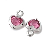 Heart Rack Plating Brass Glass Charms KK-S385-01P-2