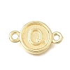 Brass Disc with Initial Links Connector Charms KK-E802-36G-Q-1