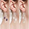 Natural Amethyst Bullet Chandelier Earrings EJEW-SW00017-01-7