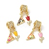 Brass Micro Pave Clear Cubic Zirconia Pendants CU-CBAC53C-02G-1