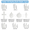 20Pcs 10 Styles Stainless Steel Stamping Blank Tag Pendants STAS-WR0001-09-2
