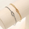 2Pcs Simple Alloy Love Knot Couple Bracelet Set PW-WGF0160-01-3
