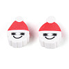 Christmas Theme Handmade Polymer Clay Beads CLAY-S091-75-4