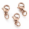 Ion Plating(IP) 304 Stainless Steel Lobster Claw Clasps STAS-G240-01C-RG-1
