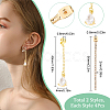 8Pcs 2 Style Brass Ear Nuts with Crystal Rhinestone Tassel KK-SC0003-14-2