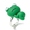 Frog Resin Finger Ring RJEW-JR00639-02-1