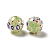 AB Color Transparent Crackle Acrylic Round Beads OACR-A013-04A-1