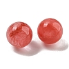 Cherry Quartz Glass Round Ball Figurines Statues for Home Office Desktop Decoration G-P532-02A-08-2