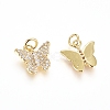 Brass Micro Pave Cubic Zirconia Pendants X-ZIRC-G166-30G-2