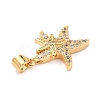 Brass Micro Pave Clear Cubic Zirconia Pendants X-ZIRC-L100-068G-3