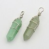 Natural Green Aventurine Double Terminated Pointed Pendants G-J062-01P-2