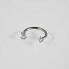 304 Stainless Steel Clear Cubic Zirconia Lip Rings WG22442-05-1