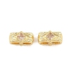 Brass Micro Pave Clear Cubic Zirconia Slide Charms KK-Z151-05G-1