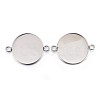 Tarnish Resistant 304 Stainless Steel Cabochon Connector Settings STAS-F191-15P-I-1