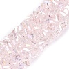 Electroplate Transparent Glass Beads Strands EGLA-Q139-01A-A07-1