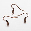 Earring Jewelry Findings Red Copper Iron Earring Hooks X-E135-NFR-3