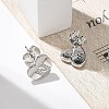 Rack Plating Brass Micro Pave Clear Cubic Zirconia Stud Earrings EJEW-K299-01P-N-3