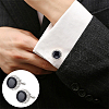 WADORN 1 Set Brass Rhinestone Cufflinks for Men KK-WR0001-11-5