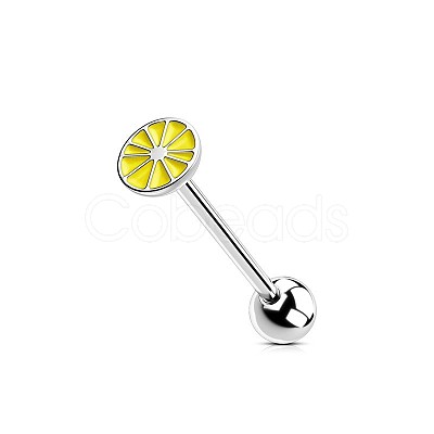 304 Stainless Steel Enamel Straight Barbell Tongue Rings FS-WG7AF88-09-1