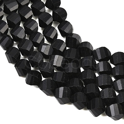 Natural Shungite Beads Strands G-P611-C35-01-1