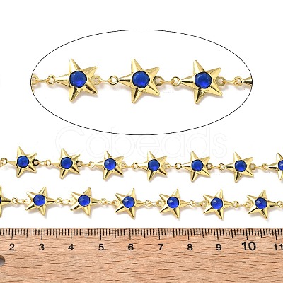 Brass Glass Link Chains CHC-R001-06G-04-1