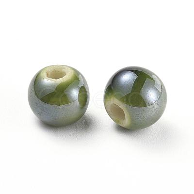 Glazed Porcelain Beads PORC-D001-10mm-11-1