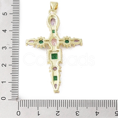 Golden Brass Micro Pave Cubic Zirconia Pendants KK-A209-07E-G-1