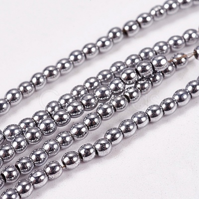 Electroplate Non-Magnetic Synthetic Hematite Beads Strands X-G-J169A-2mm-02-1