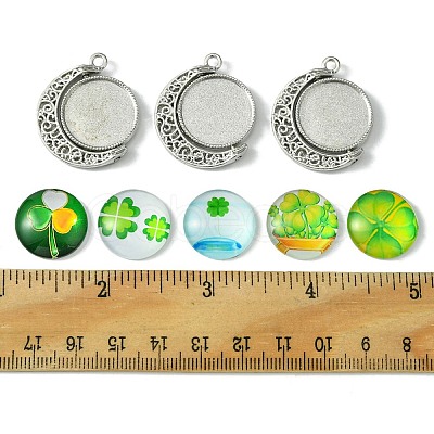 DIY Clover Rotatable Pendant Making Kits DIY-FS0005-44-1