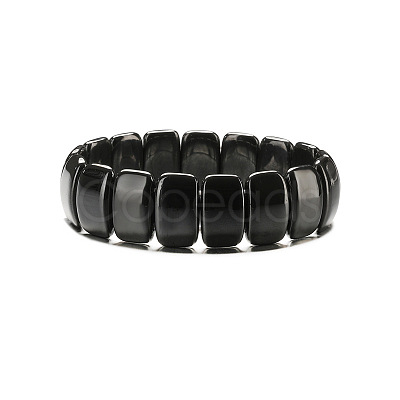 Non-magnetic Synthetic Hematite Beaded Stretch Bracelets for Men FS-WG73B41-08-1