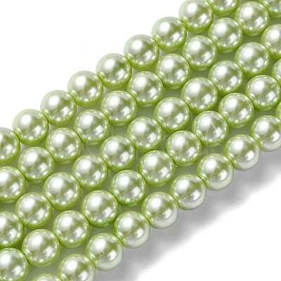 Eco-Friendly Dyed Glass Pearl Round Bead Strands HY-A002-8mm-RB065-1