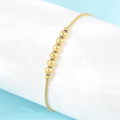 201 Steel Round Beaded Bracelets BJEW-D458-06G-1