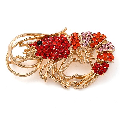Animal Zinc Alloy Rhinestone Brooches JEWB-R052-01G-1