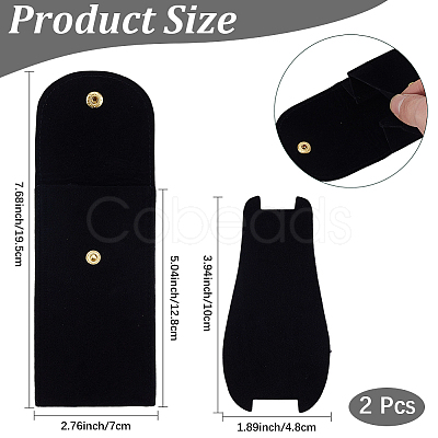 Rectangle Velvet Watch Storage Bag AJEW-CN0008-18B-1