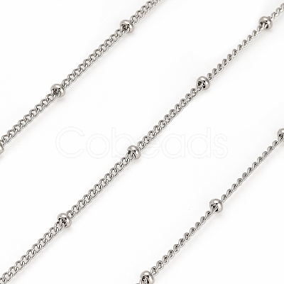 304 Stainless Steel Rondelle Beaded Satellite Chains CHS-G040-03P-1