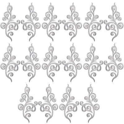 8 Pairs Ethnic Style Flower Pattern Computerized Embroidery Appliques PATC-GF0001-84A-1