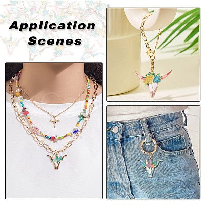 24Pcs 6 Styles Alloy Enamel Pendants ENAM-TA0002-51-1