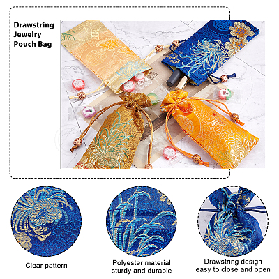 9Pcs 9 Colors Polyester Pouches ABAG-NB0001-31-1