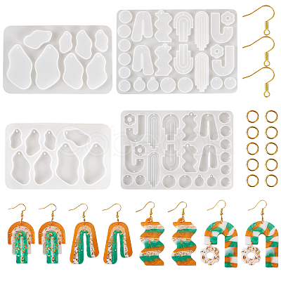 2Pcs 2 Style Twist Geometric Pendant Silicone Molds DIY-TA0005-56-1
