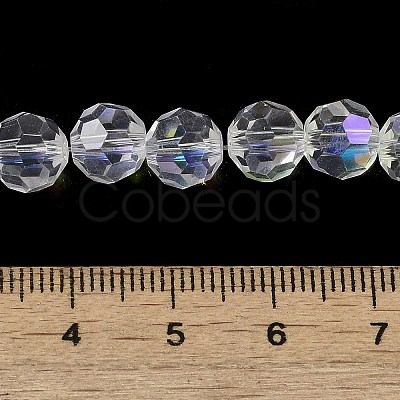 Electroplate Transparent Glass Beads Strands EGLA-A035-T8mm-L19-1